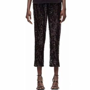 Zara black sequin ankle trousers
